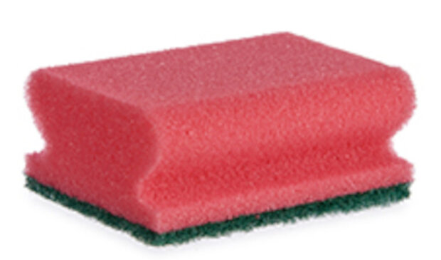 schuurspons 12 x 9 x 4,5 cm foam rood 3 stuks