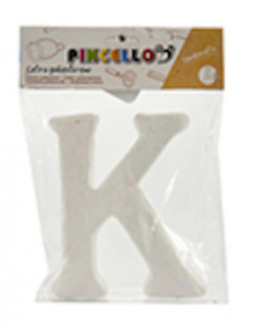decoratieletter K junior 22 x 17 cm polystyreen wit