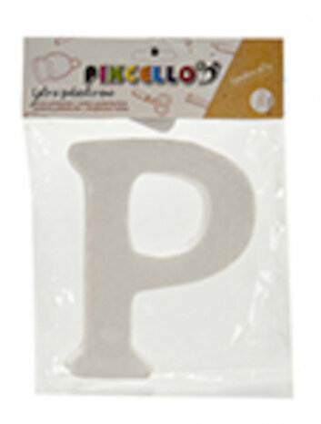 decoratieletter P junior 22 x 17 cm polystyreen wit