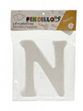 decoratieletter N junior 22 x 17 cm polystyreen wit