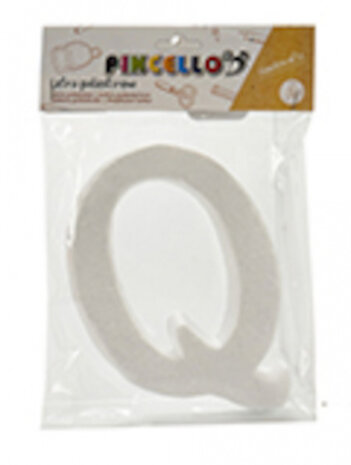 decoratieletter Q junior 22 x 17 cm polystyreen wit