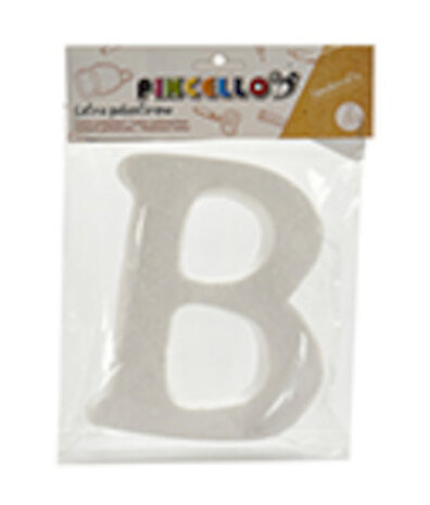 decoratieletter B junior 22 x 17 cm polystyreen wit
