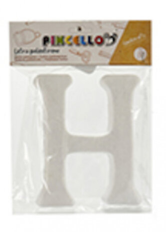 decoratieletter H junior 22 x 17 cm polystyreen wit