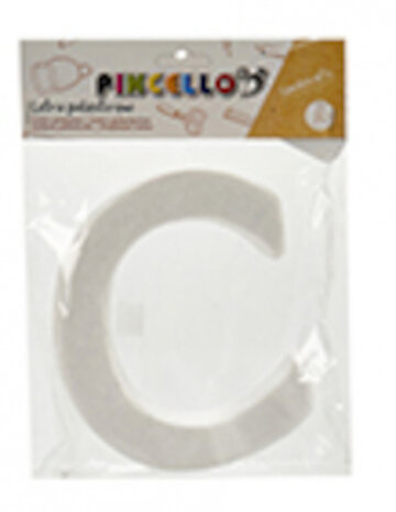 decoratieletter C junior 22 x 17 cm polystyreen wit