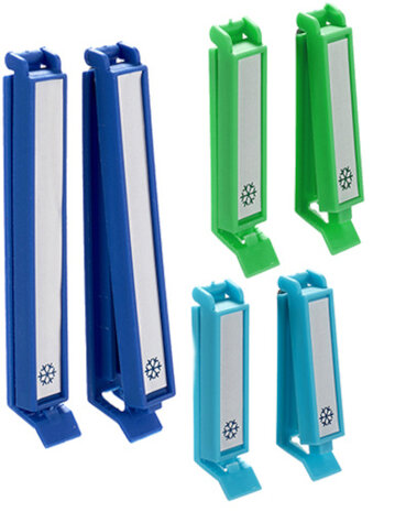 vershoudknijpers blauw/lichtblauw/groen 8 stuks