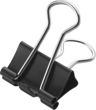 papierklemmen 19 mm RVS zilver/zwart 10 stuks