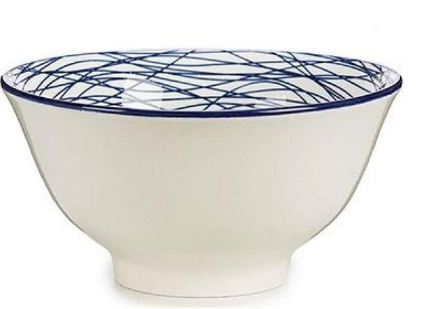 kom 16 cm porselein blauw/wit