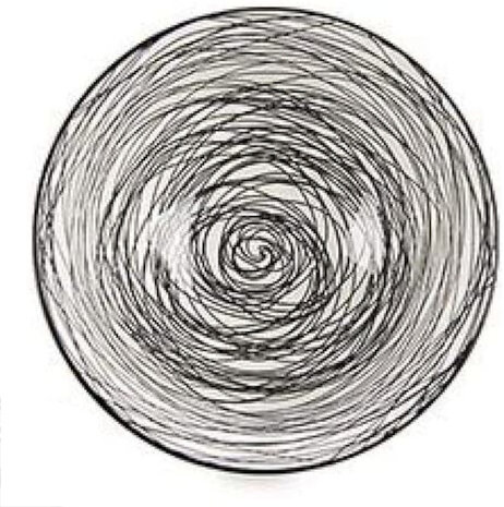 kom 16 cm porselein zwart/wit