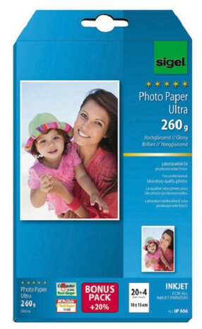 fotopapier inkjet 10 x 15 cm 260 gram wit 24 vellen