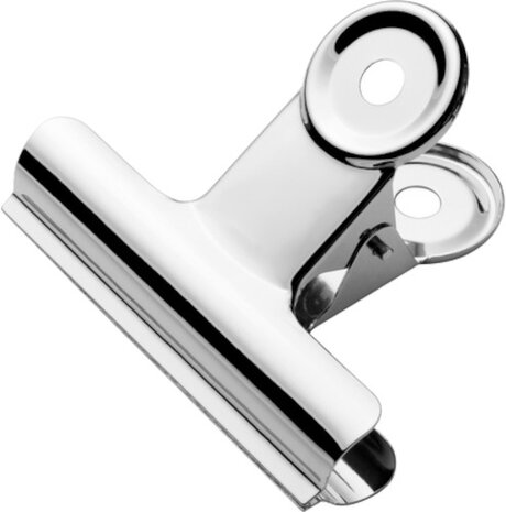 papierklem Bulldog 75 x 17 mm RVS zilver 10 stuks
