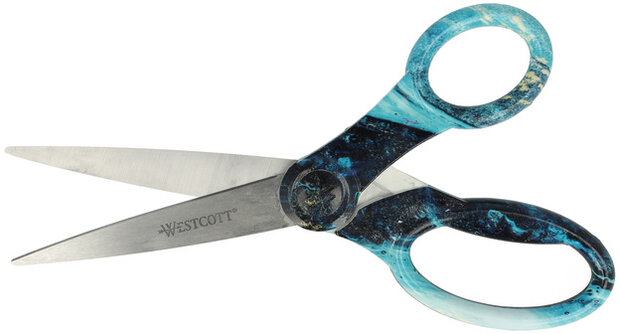 schaar Trendsetter 20 cm RVS lichtblauw/donkerblauw