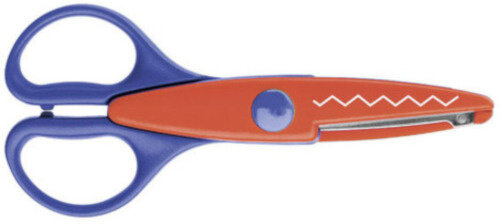 figuurschaar zigzag 14 cm staal rood/blauw