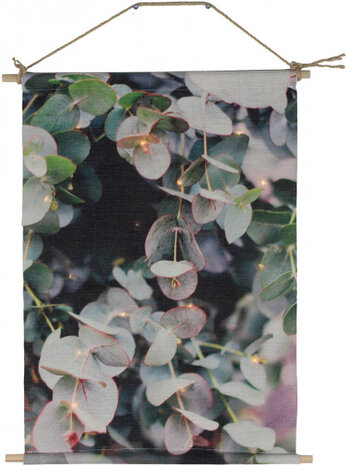 wanddoek Cosy Eucalyptus led 40 x 60 cm textiel