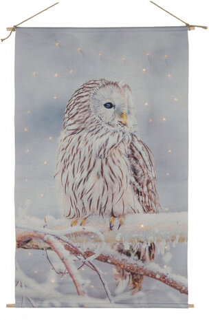 wanddoek Cosy Uil led 66 x 110 cm textiel