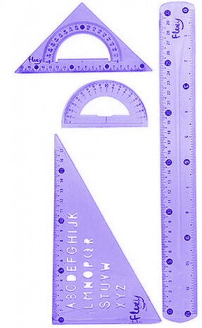 linialenset 37 x 18,5 cm siliconen paars 4-delig
