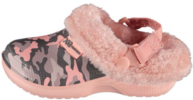 tuinklompen junior rubber/imitatiebond roze/grijs mt 27-28