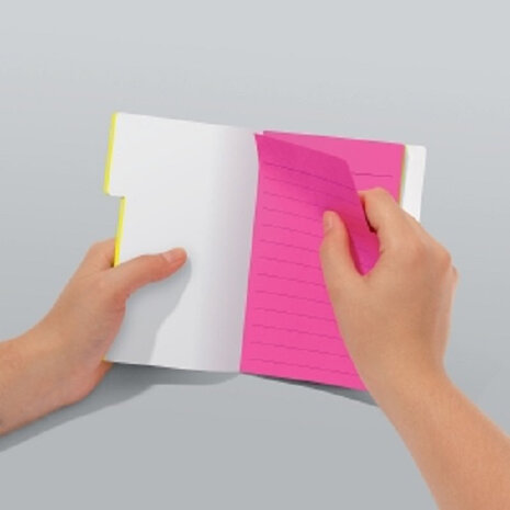 memotabbladen 9,8 x 14,8 cm geel/roze/groen 42 vellen