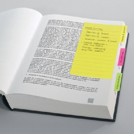 memotabbladen 9,8 x 14,8 cm geel/roze/groen 42 vellen