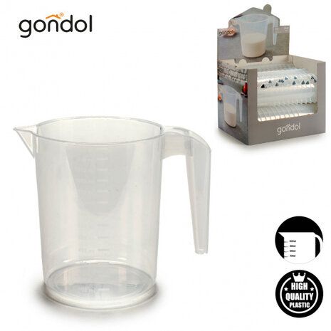 maatbeker 1,3 liter 18,5 x 12,5 cm transparant