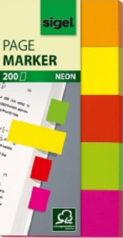 indexeringsstrookjes Neon 5 x 2 cm 200 vellen