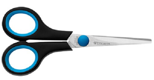 schaar linkshandig Easy Grip 14 cm RVS zwart