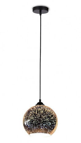 hanglamp VT-7256 25 cm E27 60W glas zwart