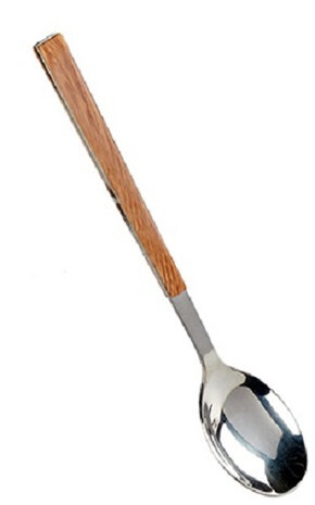 theelepel 16 cm RVS/hout bruin/zilver