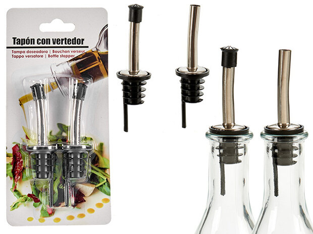 schenktuiten 9 cm RVS zwart/goud 2 stuks