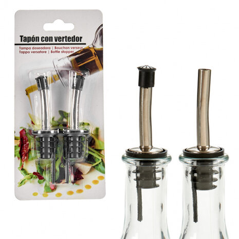 schenktuiten 9 cm RVS zwart/goud 2 stuks