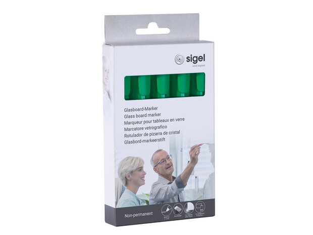 glasbordmarkerset rond 2-3 mm groen 5 stuks