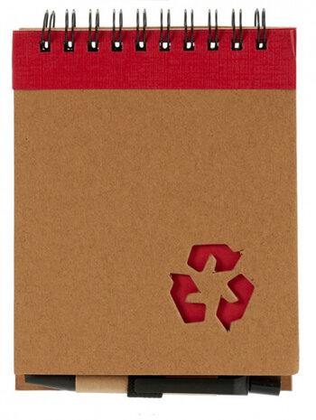schrijfblok gelinieerd 10 x 13 cm wit/bruin 2-delig