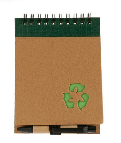 schrijfblok gelinieerd 10 x 13 cm wit/groen 2-delig