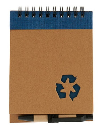 schrijfblok gelinieerd 10 x 13 cm wit/blauw 2-delig