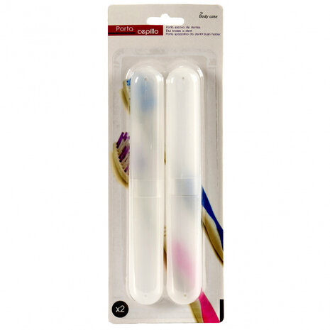 opbergbakje tandenborstel 27 cm transparant 2 stuks