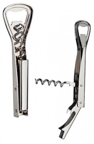 flessenopener 12 cm RVS zilver