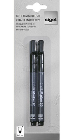 krijtstiften 1-2/1-5 mm afwasbaar zwart 2 stuks
