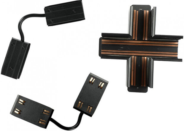kruisconnector magneetrails IP20 staal zwart