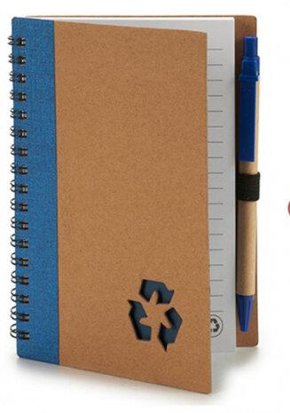 notitieboek 16 x 12 cm karton blauw 2-delig