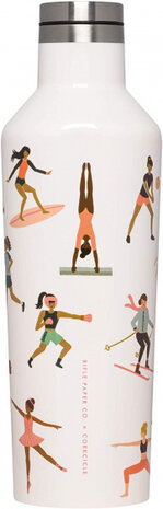 drinkfles Rifle Paper Sport Girls 475 ml RVS wit