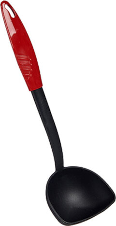 soeplepel 30,5 cm nylon zwart/rood