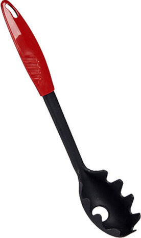 spaghettilepel 30,5 cm nylon zwart/rood