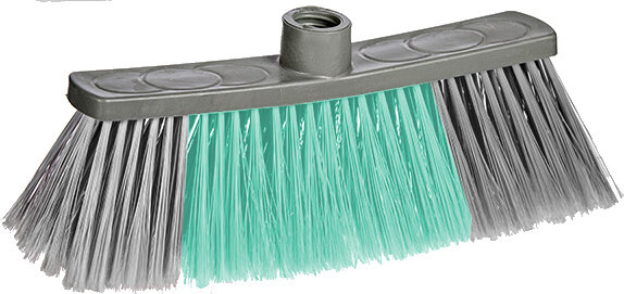 bezemkop 30 x 7 x 12 cm grijs/turquoise