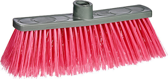 bezemkop 30 x 7 x 12 cm roze/grijs