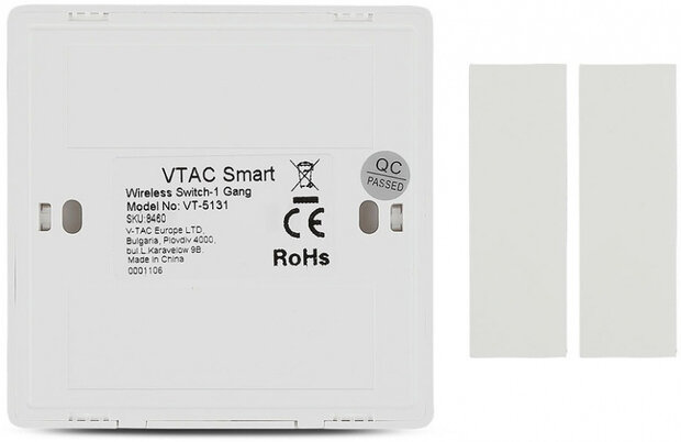 schakelaar VT-5131 draadloos IP54 8,6 cm polycarbonaat wit