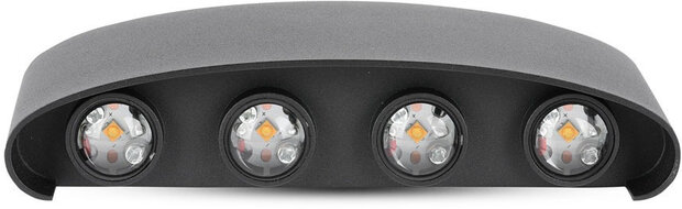 wandlamp VT-848 led 8W 3000K 800 lumen 22 x 9 cm zwart
