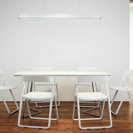 hanglamp VT-7-43 led 120 cm 4000K 3400lm aluminium zilver