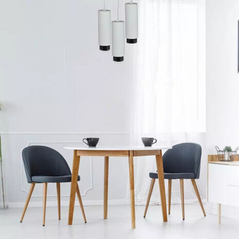 hanglamp VT-864 8 x 120 cm GU10 gips/staal zwart/wit