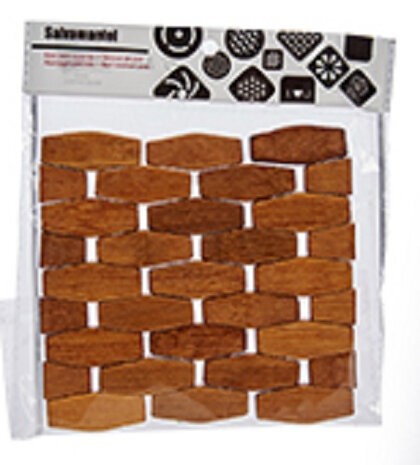 onderzetter honingraat 15 x 15 cm bamboe bruin