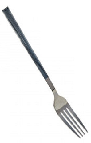 vork 16 cm RVS/hout grijs/zilver