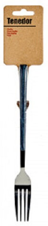 vork 16 cm RVS/hout grijs/zilver